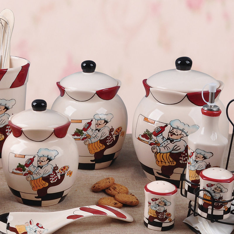 Lorren Home Trends Chef Ceramic Deluxe 3 Piece Kitchen